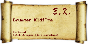 Brummer Klára névjegykártya